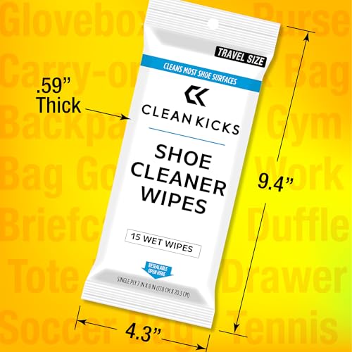 CleanKicks Shoe Cleaner Shoe Wipes - style: 15 Count (Pack of 1)