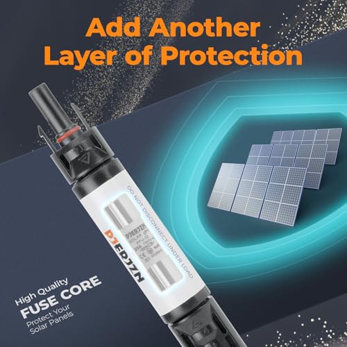 Solar Fuse Holder Inline 10Amp 1000V PV Fuses 10A Panel Fuse with Male and Female Connector for Panels Surge Protection Device 2 Pcs - style: 10A 2PCS