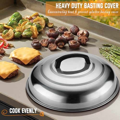 N NOBLE FAMILY 27 PCS Griddle Accessories Kit, Flat Top Grill Accessories Set for Camping, Professional Griddle Spatula Set with Melting Dome, Burger Press for Outdoor BBQ Teppanyaki - style: Black Griddle Accessories