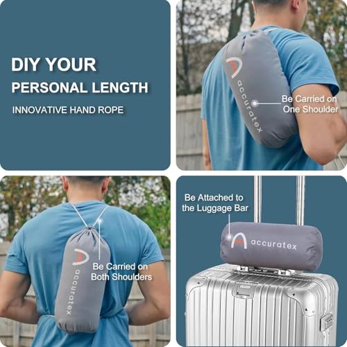 ACCURATEX Camping Pillow-100% Cotton Breathable Cover,Shredded Memory Foam Compressible Travel Pillow,Camping&Travel Accessories-Small Backpacking Pillow Camping Essentials for Sleeping,Car&Airplane - color: Grey