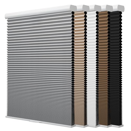 Blackout Cellular Shades, Cordless Cellular Blinds Custom Honeycomb Blinds for Windows, Indoor Pull Down Accordion Shades for Bedroom, Dining Room, Office, Kitchen, Living Room （Custom Size） - color: X-basic Type (Blackout), size: Custom Size