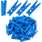 Jdesun 50pcs Blue Wood Clips Mini Clothespins Wooden Utility Paper Photo Clips Laundry Clothespin Peg Pins Craft Clip for Hanging Pictures Clothing DIY Handmade Projects - color: Blue(wood)