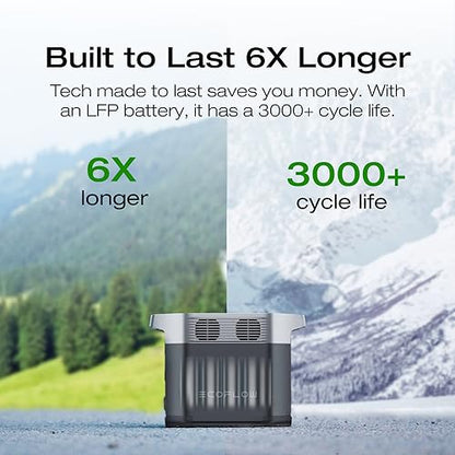 EF ECOFLOW Solar Generators, DELTA 2 Portable Power Station with 2PCS 100W 12V Solar Panels, 1024Wh LFP Battery, Fast Charging, Power Station for Home Backup, Camping&RVs - style: DELTA 2+2X100W Solar Generator