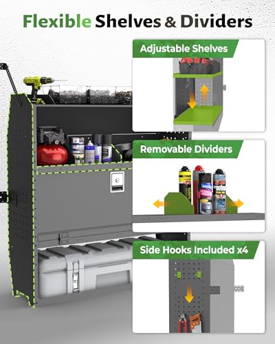 StarONE Heavy Duty Adjustable Van Shelving with Lockable Door and Hooks, 42" W x 46" H x 13" D, Fit for Transit, GMC, Chevy Express, NV, Promaster, Sprinter and Metris, Van Storage for Service Tools - size: 42" W x 46" H x 13" D