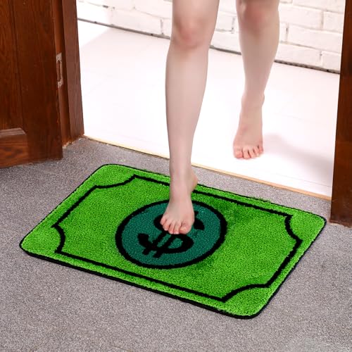 Drydiet Money Bathroom Rug Gift Cute Bill Door Bath Mat for Bedroom Kitchen Dorm Money Shape Shower Mat Decoration Non Slip Washable Bath Rug for Bathroom - style: Cash