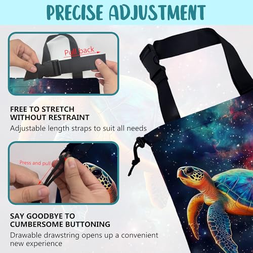 Colorful Galaxy Nebula Car Garbage Bag Sea Turtle Drawstring Car Trash Bag Hanging for Back Seat with Adjustable Buckle Canvas Vehicle Trash Can Easy-to-Install - color: Colorful Galaxy Nebula