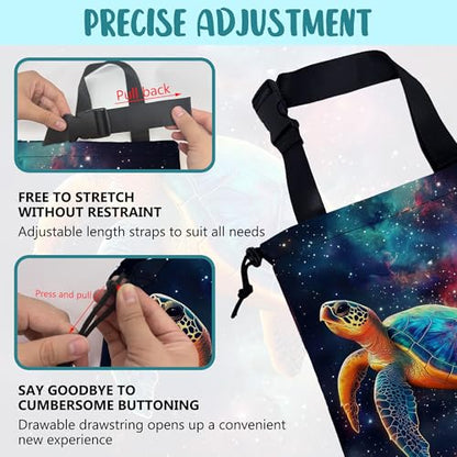 Colorful Galaxy Nebula Car Garbage Bag Sea Turtle Drawstring Car Trash Bag Hanging for Back Seat with Adjustable Buckle Canvas Vehicle Trash Can Easy-to-Install - color: Colorful Galaxy Nebula