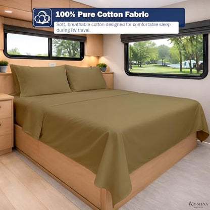 KRISHNA Twin Size 4 Piece Egyptian Cotton Sheet Set, Luxury Hotel Quality Taupe Solid Bed Sheets, Soft Breathable Cooling Bedding, 6-10 Inch Deep Pocket Fitted Sheet - color: Taupe Solid, size: Twin : 39" x 75"