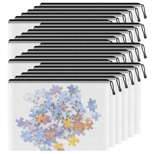 Smarpau B4 Mesh Zipper Pouch, 24 Pack 15" x 11" Zipper Pouches for Organizing, Multipurpose Waterproof Zipper Bags for Office Supplies, Black - color: Black, size: B4-15x11in