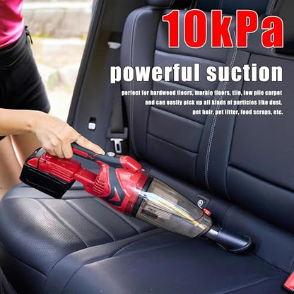 Cordless Vacuum Cleaner for Milwaukee Battery,Wireless Handheld Power Vacuum Cleaner for Home, Boat, Workshop, Car, Pet Hair, Furniture(Tool Only No Battery), Red
