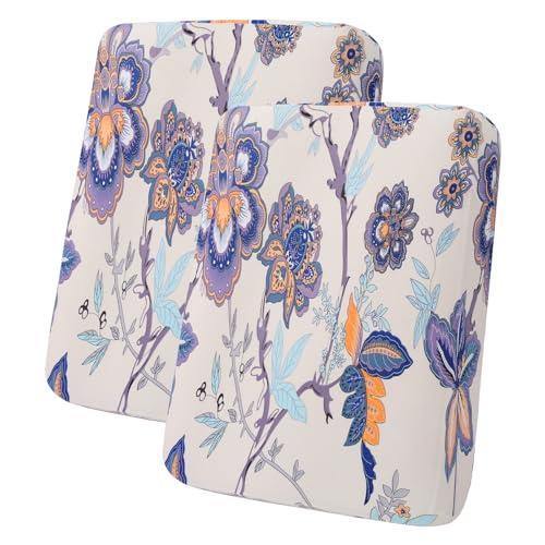 hyha Printed Couch Cushion Covers, Floral Sofa Covers Washable for 2 Cushion Couch, Stretch Pattern Outdoor Cushion Covers for Patio Furniture with Elastic Bottom(2 Packs, Vintage Flower) - color: Beige, size: Seat Cover 2 Pack