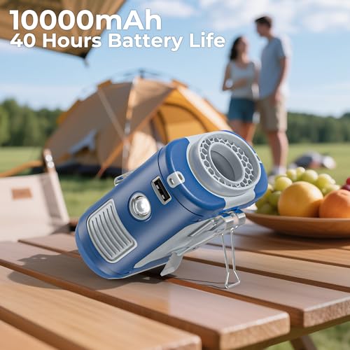AMACOOL Portable Waist Fan Clip On, Gifts for Men Dad Husband, 10000mAh Rechargeable Wearable Shirt Fan, Powerful Belt Fans, Birthday Gifts for Women Jobsite Travel Camping Essentials 2026 - color: Navy
