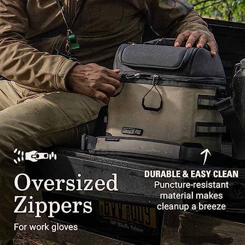 Coleman Pro 16-Can Premium Soft Cooler Lunchbox, Fully Insulated Lid & Body Stays Cold up to 30 Hours, Great for Camping, Tailgating, Parties, Sports, Concerts, Lunches & More - color: Mushroom, style: 16-Can