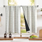 jinchan 95% Blackout Boho Kitchen Curtains 24 Inches Cafe Tier Curtains Bohemian Small Drapes for Bedroom RV Basement Half Window Room Darkening Thermal Insulated 2 Panels Geen on Beige - color: 95% Blackout | Green on Beige, size: 25"W x 24"L (Pack of 2)