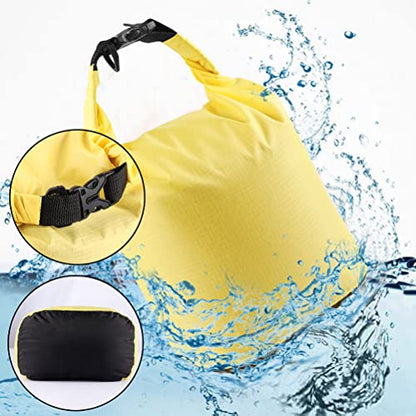 Pimoys 5 Pack Waterproof Dry Sacks, Lightweight Outdoor Dry Bags 20L /12L / 10L/ 6L/ 3.5L Ultimate Dry Bags for Kayaking Camping Rafting Boating - color: Multicolor