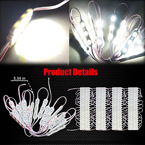 Ampper 12V 300 LEDs Interior Van Lights, LED Ceiling Lights for Van RV Boats Caravans Trailers and More (100 Modules, White) - size: 300 LEDs