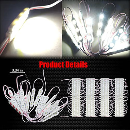 Ampper 12V 300 LEDs Interior Van Lights, LED Ceiling Lights for Van RV Boats Caravans Trailers and More (100 Modules, White) - size: 300 LEDs