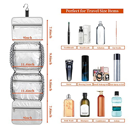 Bosidu Hanging Travel Toiletry Bag,Large Capacity Cosmetic Travel Toiletry Organizer for Women with 4 Compartments & 1 Sturdy Hook,Perfect for Travel/Daily Use/Christmas - color: Plaid