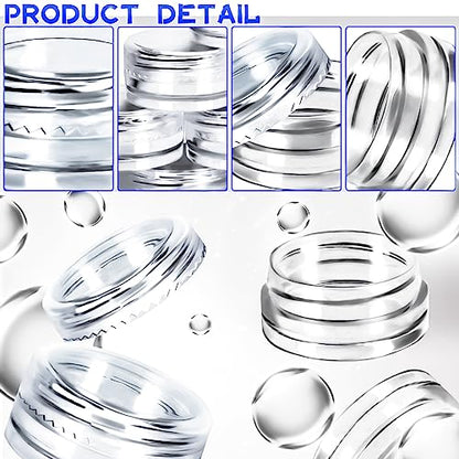 100 Pcs 3g Empty Plastic Containers with Lids,Tiny Makeup Sample Containers Small Pot Jars Clear Round Cosmetic Jars with 20 Pcs Mini Spatulas for Liquid Sample Powder Creams (Clear Lid) - color: Clear, size: 100PCS