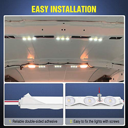 Nilight 60Leds Van Interior Light Kits 12V White Led Ceiling Lighting Kit for Truck Van RV Boats Caravans Trailers Lorries Transit 20 Modules (TL-39) - size: 60Leds 20 Modules
