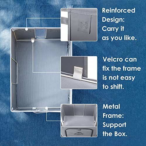 SHIMOYAMA Trunk Organizer for Camping Gear, 68L Foldable Fabric Car Container with a Lid, 20 Gallon Storage Box for Picnic, Camp, SUV, Jeep, Gray