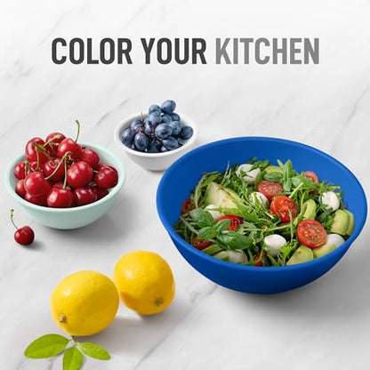 Zulay Kitchen 12 Piece Plastic Mixing Bowls with Lids Set - Leak-Proof Microwave & Freezer Safe Stackable Mixing Bowl Set for Preparing, Serving and Storing - Non-Slip Large Nesting Bowls (Blue Ombre) - color: Aqua Blue
