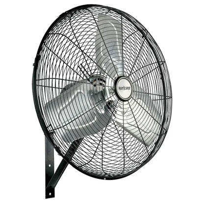 Hurricane 30" Pro Commercial Grade Oscillating Wall Mount Fan, Black - Heavy-Duty All-Metal Corded Electric Air Cooling Unit for Home, Garage, Greenhouse, or Workshop - style: 30" Pro Commercial Grade