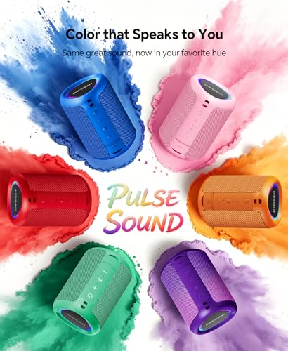 Portable Bluetooth Speaker Beach Essentials: Powerful Crystal Clear Sound/Dynamic Light/IPX5 Waterproof/All Day Playtime/Wireless BT 5.3/TWS Paring, Dad Gifts, Outdoor|Travel|Camping|Pool Accessories - color: Pink