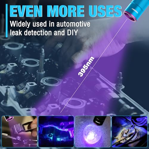 EverBrite Rechargeable Pen Flashlight with UV Light and White Light, 395nm Black Flashlight with Clip, Zoomable 4 Modes with Memory, USB C Cable, for Camping, Emergency, Pet Urine Detection,Blue - color: Blue