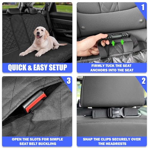 Yonktoo Dog Car Seat Cover for Back Seat, Car Seat Cover 60/40 Split Bench for Family Car, Compact SUV, MPV - Standard - 53" W - size: Standard - 53" W
