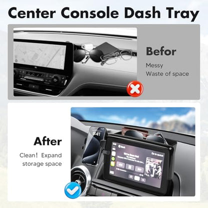 FIILINES Phone Holder for Mazda MX-5 Miata 2016-2023/CX-3 2016-2021/Mazda 3 2014-2016 (Fit 7" Screen), Phone Mount with Dash Organizer for CX3 Accessories, 360 Degree Rotation Dash Mount - size: For MX5 2016-2023