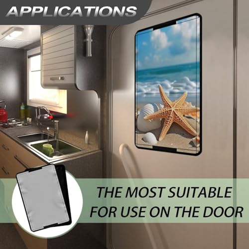 Beach Starfish RV Blackout Window Cover Universal for Camper Foldable RV Door Window Shade Cover 16x25 Rectangular Trailer Window Cover RV Blackout Window Cover UV Protection - color: Beach Starfish