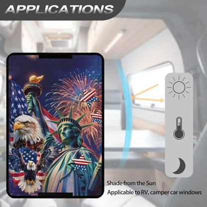 250th Anniversary of Freedom RV Door Window Shade Cover Privacy Camper Sun Shade 16x25 Collapsible RV Door Window Shade Cover, Sun Blackout Fabric for Camper Trailer - color: 250th Anniversary of Freedom