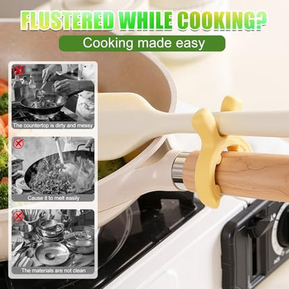 Multifunction Silicone Pot Handle Spatula Rack, 2026 Non-Slip Spoon Holder, Kitchen Gadgets, Steam Releaser,Utensil Anti Scalding Pot Clip for Cooking Accessories (1, 3 Color)