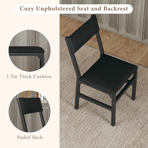 HUAHUU Dining Table Set for 4, Extendable Kitchen Table Cushion Chairs Set of 4, Rectangle Dining Table with Metal Frame & MDF Board, Folding for Small Apartment Saving Space, Gray - color: Grey