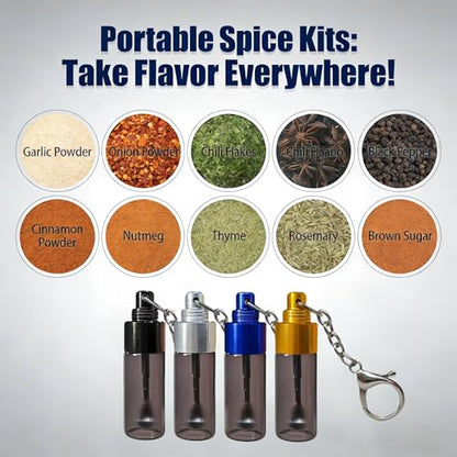 4-Pack Mini Glass Storage Jars, Airtight & Waterproof Containers, Travel-Friendly for Sugar & Spice