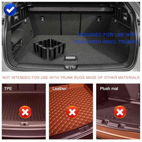 4 PCS Multipurpose Cargo Organizer Blocks, Plastic Trunk Storage Organizer Blocks for Felt Carpet, Space Saving Cargo Trunk Divider Adjustable Blocks for Truck SUV Van