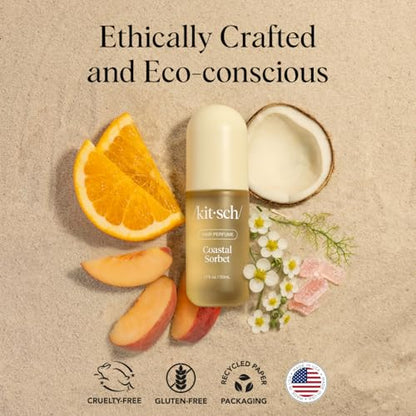 Kitsch Hair Perfume for Women- Coastal Sorbet | Clean, Deodorizing & Patented Odor-Eliminating Technology Hair Spray & Body Mist- Freshen Hair, Body & Pillows- Orange Zest & Creamy Coconut Scent- 50mL - size: 1.7 Fl Oz (Pack of 1)