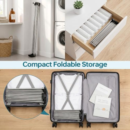 TOOLF 55 Inch Stainless Steel Collapsible Clothes Drying Rack | Drying Rack Clothing, Non Slip Foot Pads, Indoor Outdoor Use, Garments, Sweaters, Towels, Delicate Laundry Daily Wear - size: 55 inch new
