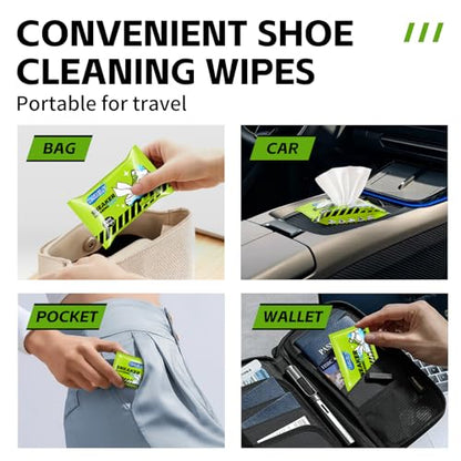 X-SMILE Sneaker Cleaner Wipes, Pre-Moistened Shoe Wipes for White Sneakers, Leather, Canvas & Rubber, Portable - style: 24 Wipes (1 Box)