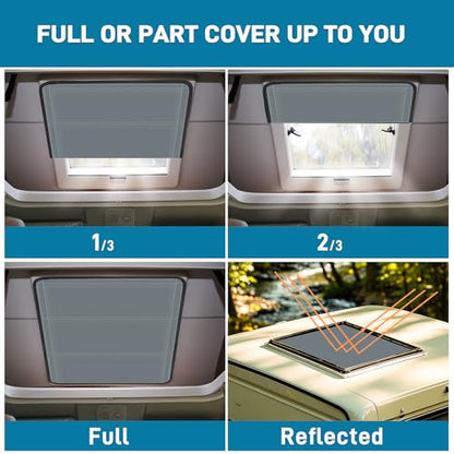 SUNICO 16.5" X 16.5" RV Door Window Shade Cover, Magnetic 100% Blackout Foldable RV Window Shades for Campers with Anti-UV Aluminum Foil Reflective & Cotton Insulation & Thicked Waterproof Fabric - color: gray