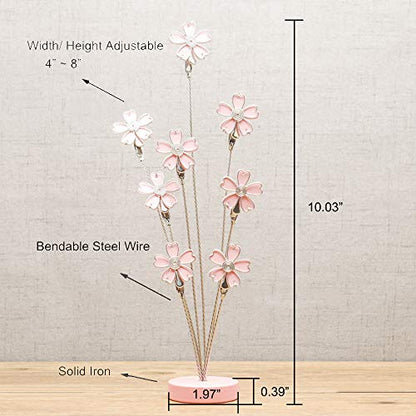 8-Branch Family Tree Picture Frame Holder, Card Photo Clips Holder Desk Stand for Memo Paper Note Photo Christmas Wedding Card Display (Cherry Blossoms) - style: Blossoms