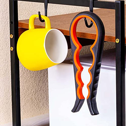 Bloss Jar Opener Bottle Opener Jar Gripper for Weak Hands, Seniors With Arthritis and Children, 4 in 1 Multi-Function Non Slip Colorful Can Opener Tool Get Lids Off Easily, Black Red - color: Black Red