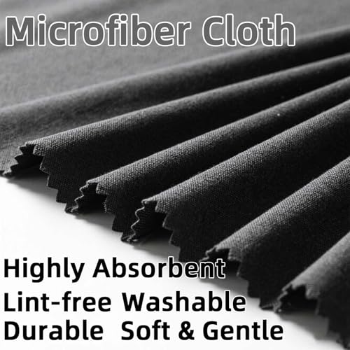 12 Pack Microfiber Gun Cleaning Cloth, 12"x12" Lint Free Gun Cleaning Rags (Gray & Black)
