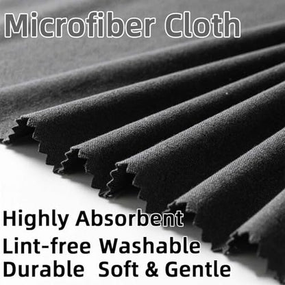 12 Pack Microfiber Gun Cleaning Cloth, 12"x12" Lint Free Gun Cleaning Rags (Gray & Black)