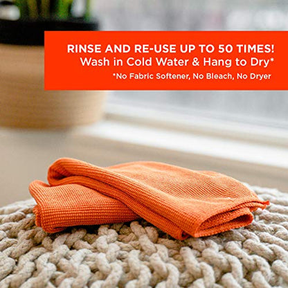 WHOOSH! Microfiber Cleaning Cloth, 3 Pack, Glasses and Screen Cleaning Cloth, Suitable for TV, Car Screen, Computer, Laptop, iPad, MacBook, Smart Phone, Monitor, Watches (14”x14”), Orange - size: 3 Count (Pack of 1)