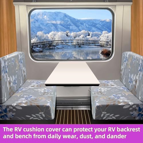 TOPCHANCES RV Dinette Cushion Covers,Stretch Camper Cushions Cover Replacement Bench Cushion Cover Washable Loveseat Slipcovers for Travel Trailer Couch (Pattern 3) - color: Pattern 3