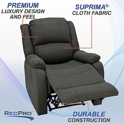 RecPro Charles Collection | 30" Zero Wall Wall Hugger Recliner | Slideout RV Living Room Chair | Cloth (Fossil, 1 Chair) - color: Fossil, size: 1 Chair