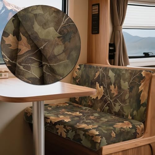 Fallen Leaves Print 2 Pack RV Dinette Cushion Covers Stretch Camper Cushion Slipcover Replacement RV Couch Cover Furniture Protector for RV Camper Car Bench - color: Fallen Leaves