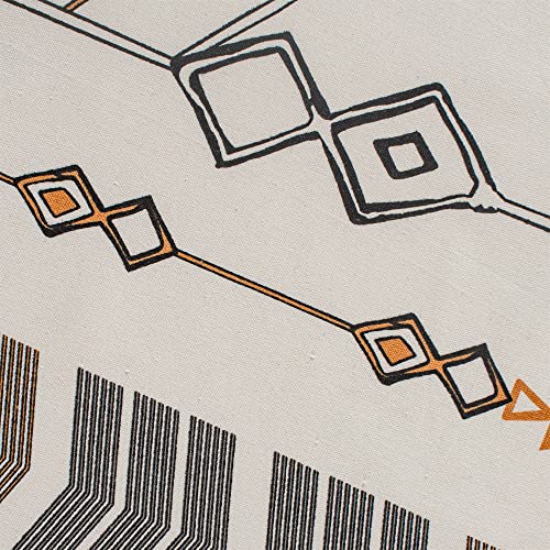 RYNGHIPY Boho Window Valance Cotton Linen Curtain Tiers Farmhouse Window Curtain Topper for Kitchen Living Room Bedroom 55 x 24 Inches Length - color: Cream Black, size: 55"W x 24"L (Pack of 1)